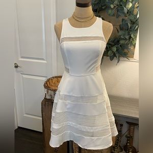 Lulu’s White A Line Cut out Back Dress S -#4